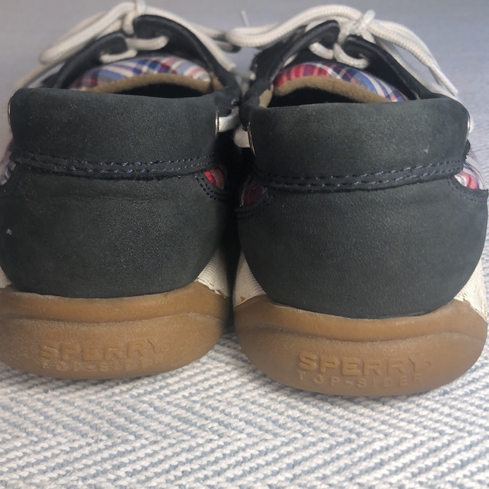 SPERRY Women’s Top Siders 9.5 M Navy & Plaid USED Good Condition - Picture 6 of 16